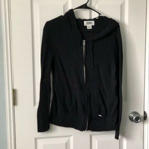 Black zip up sweater VS PINK large